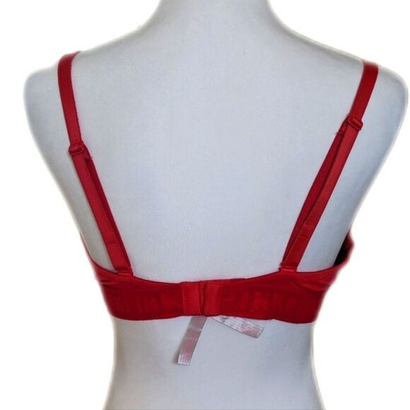 PINK by Victoria's Secret red "Your Everywhere Push Up" bra, size  36DD/38D - Picture 2 of 9
